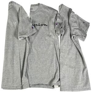 Champion Set of 3 T-Shirts Size Medium Heather Gray Mens Casual Active Sports